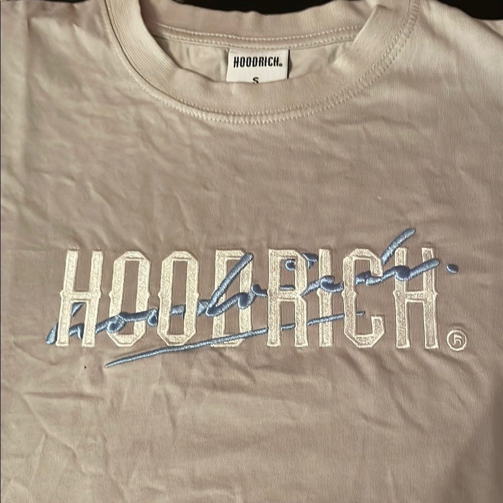 Hoodrich Grey T-Shirt with Blue Accents